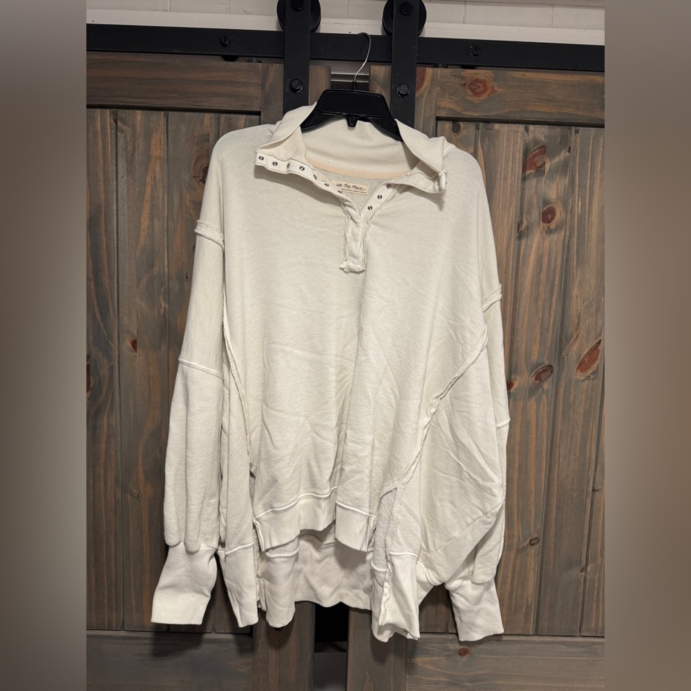 FREE PEOPLE Camden Henley Sweatshirt L - Picture 3 of 5